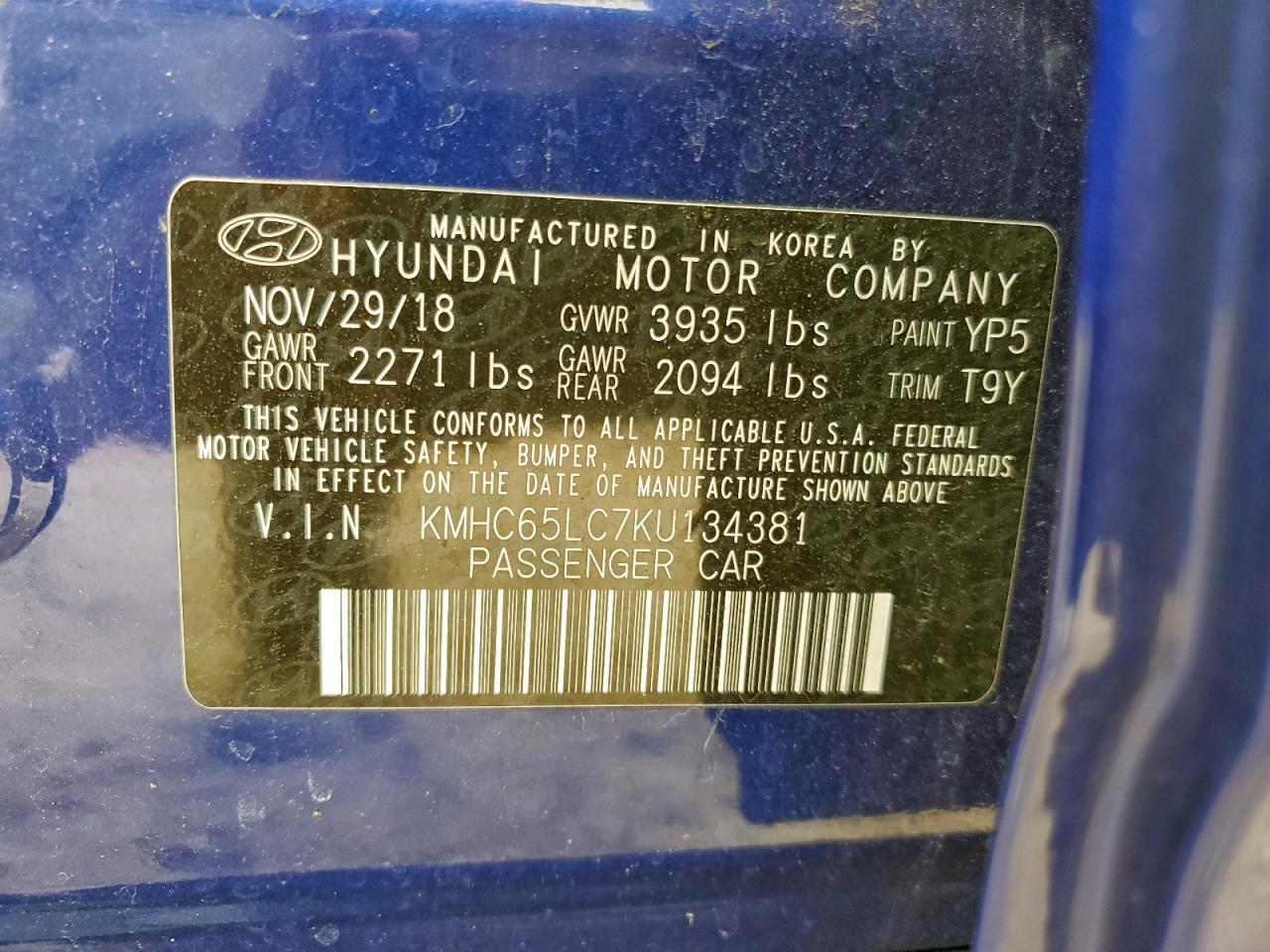 Hyundai Ioniq Blue Image 2