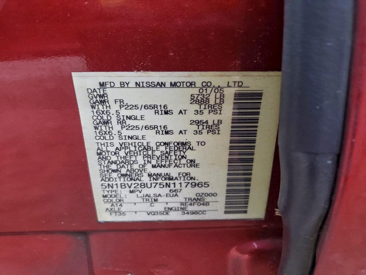 Nissan Quest S Image 9